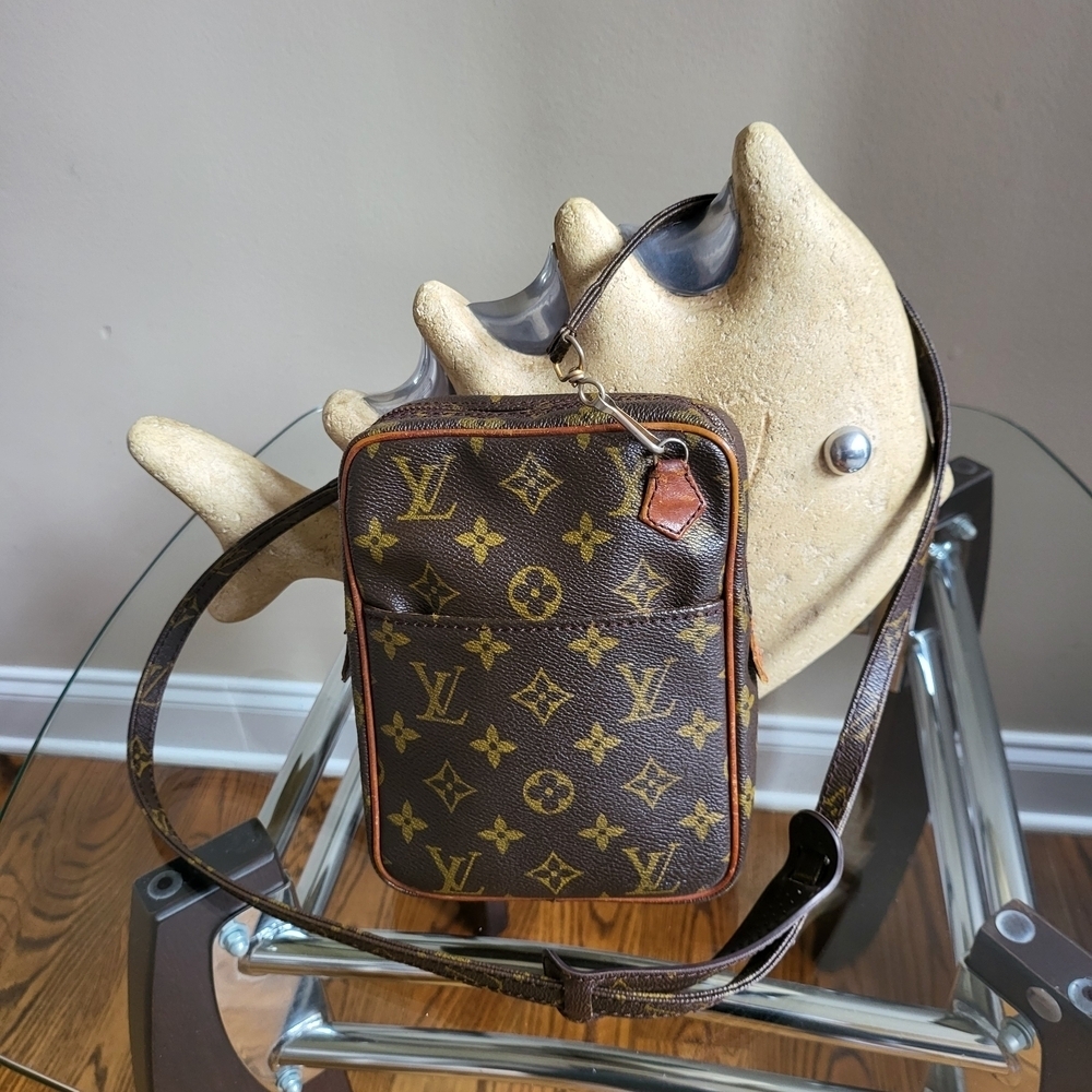Authentic Louis Vuitton Danube Shoulder Bag Monogram Leather..